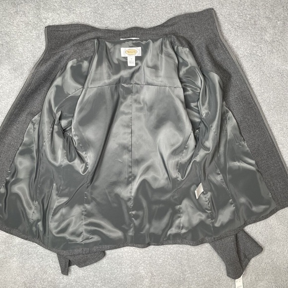 Talbots Wool Blazer Womens 4 Gray Jacket Full Zip Career Preppy Made In Italy - Picture 9 of 14